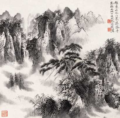 于非闇 山水 镜心